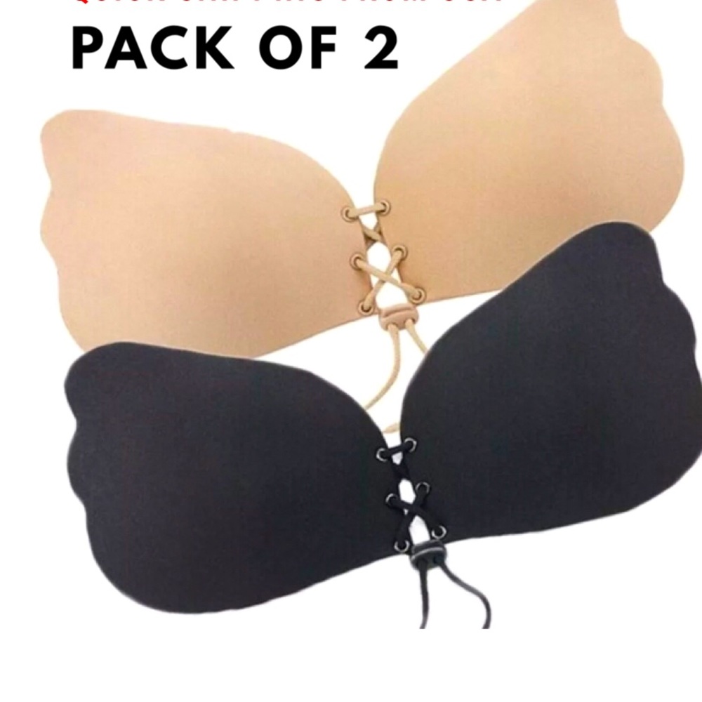 2 pack invisible silicone breathable strapless Bra
